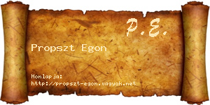 Propszt Egon névjegykártya